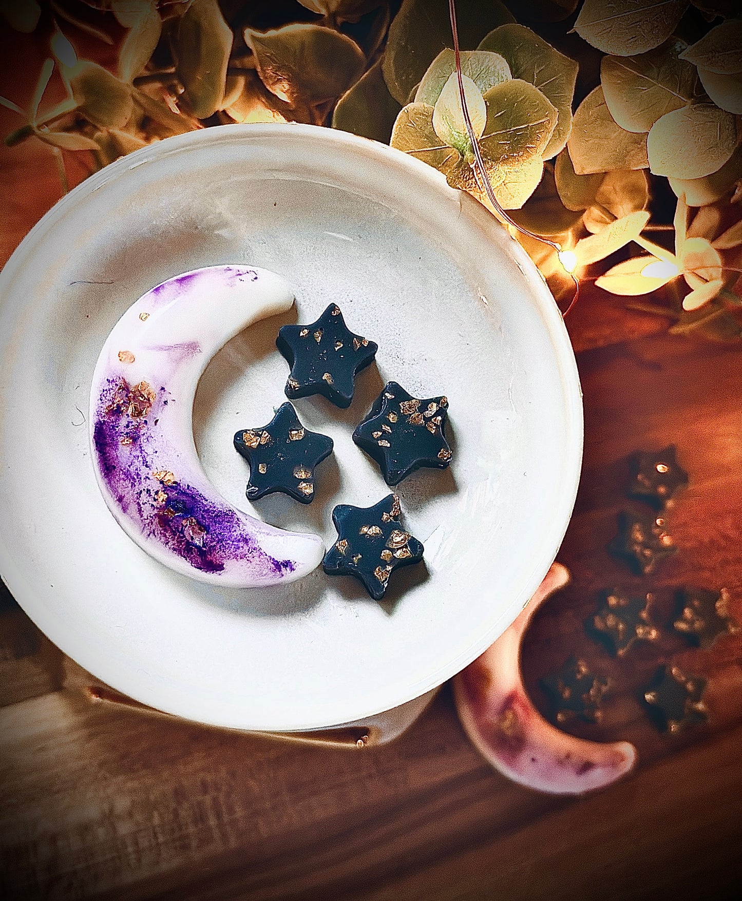 Black Amber & Lavender Moon Crescent and Star Wax Melts