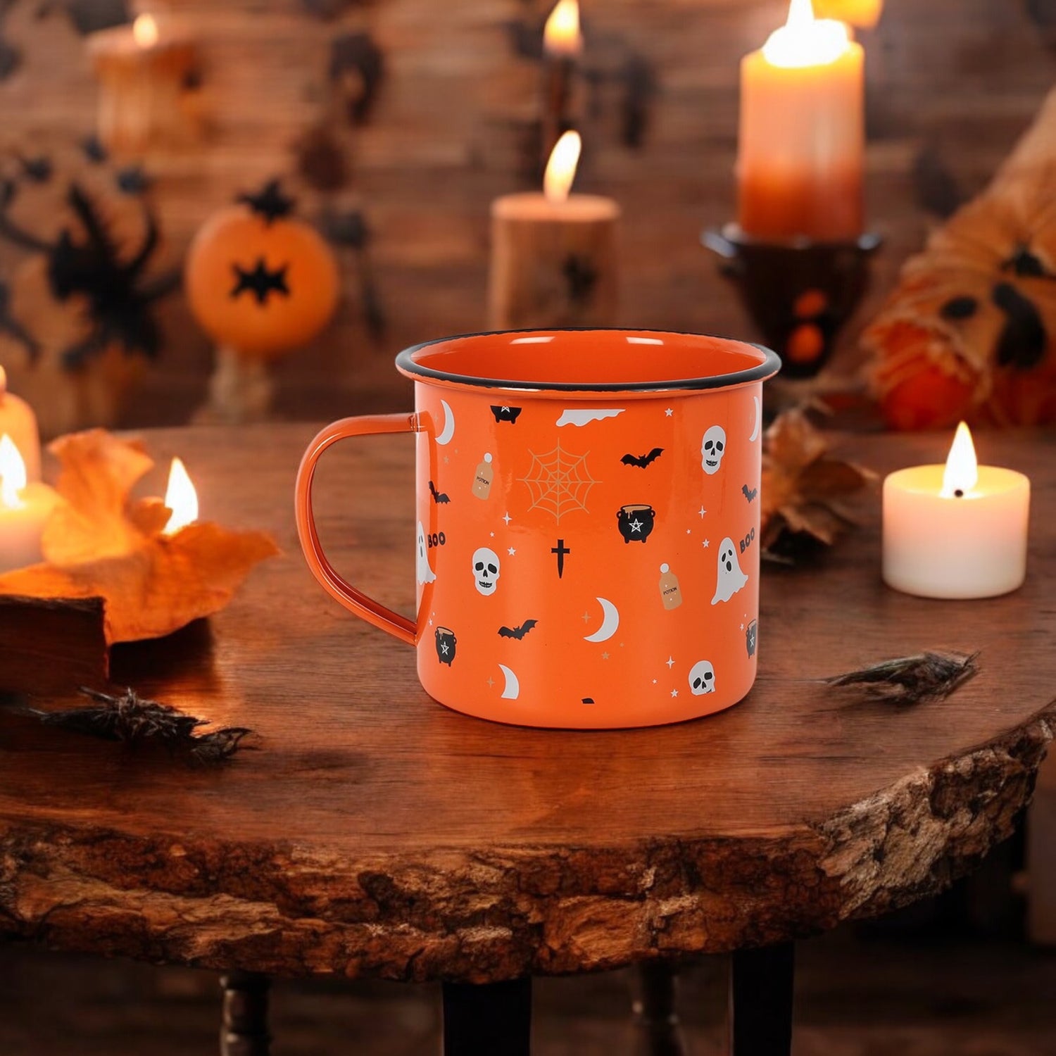 Halloween Print Enamel Mug