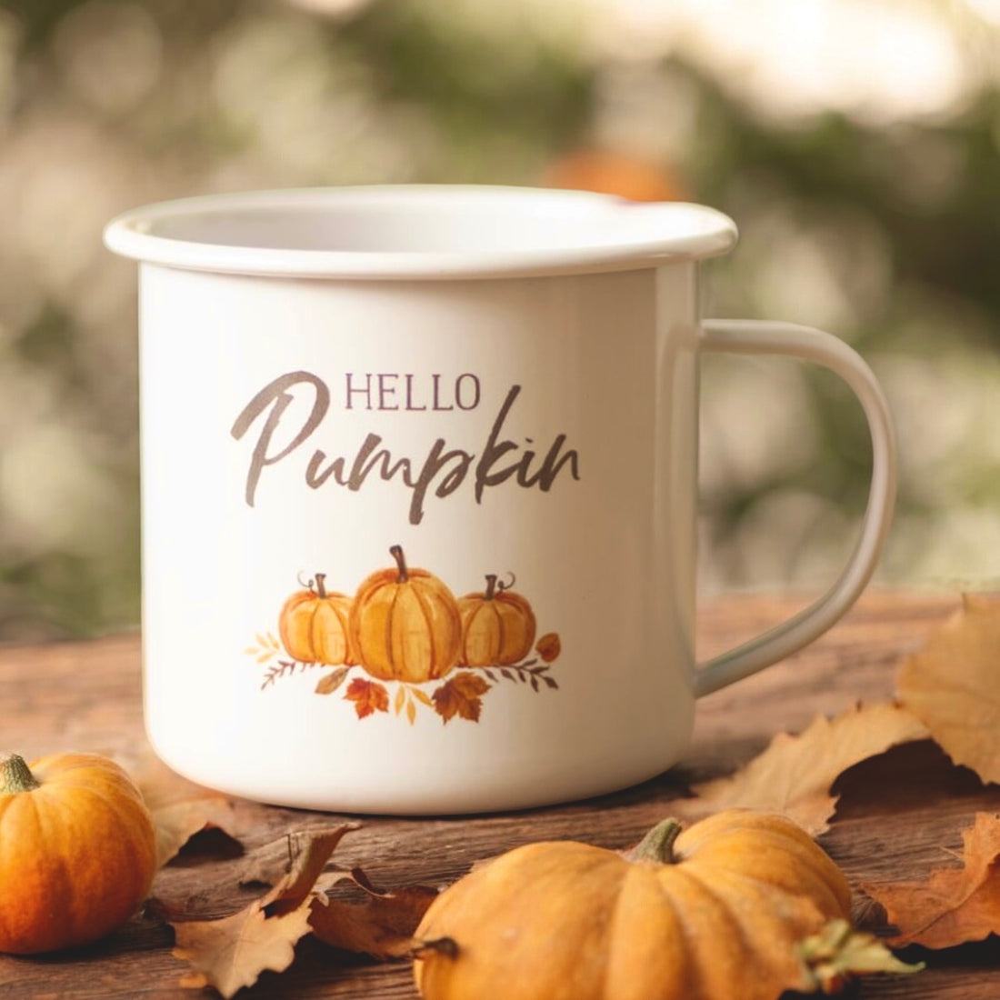 Hello Pumpkin Enamel Mug