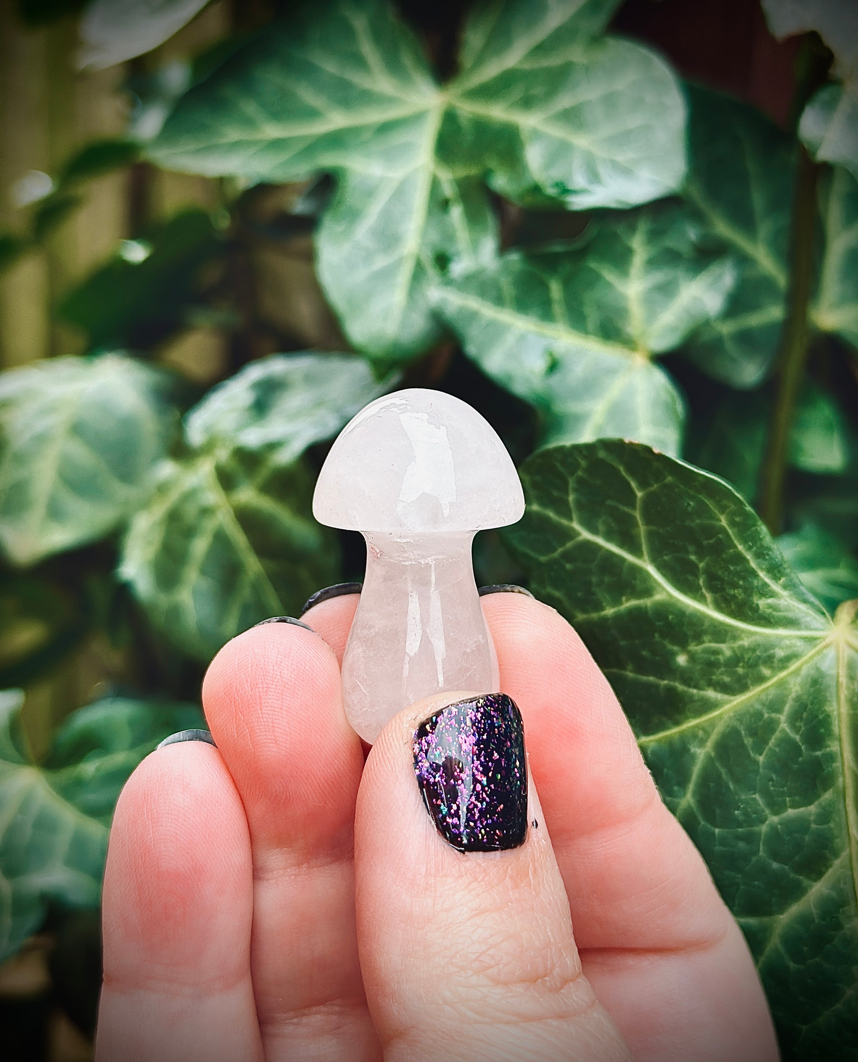 Magical Rose Quartz Crystal Mushroom