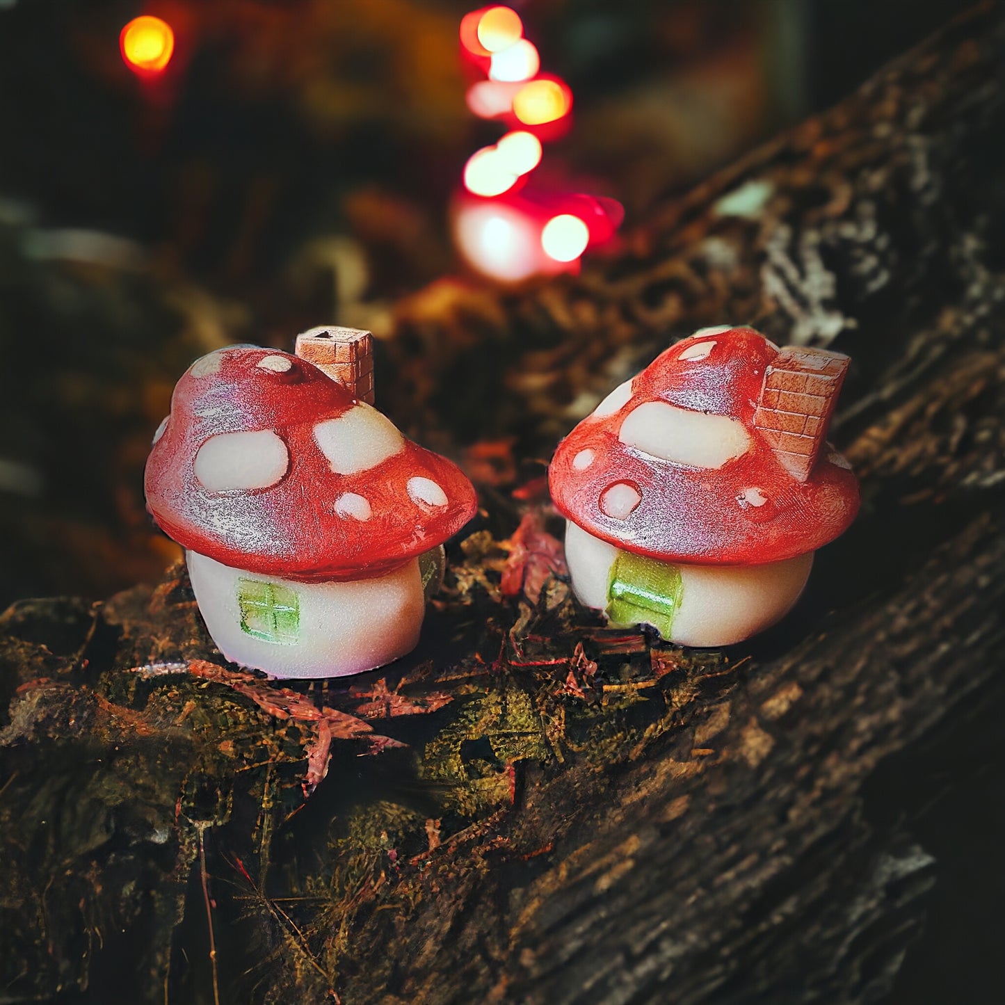 Enchanted forest fairy toadstool house wax melt